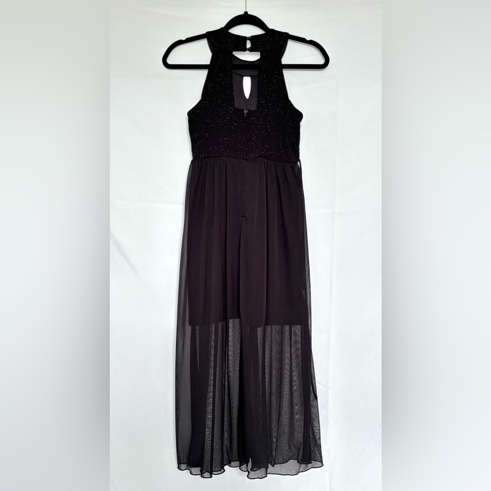 Poppies and Roses Elegant Black Dress Little & Big girls sleeveless party dress